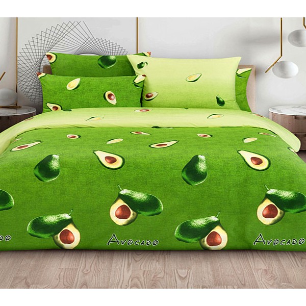 Травянисто-зеленый поплин с авокадо и светло-зеленым компаньоном