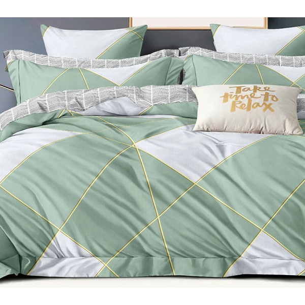 Зелено-серая квадратная абстракция с желтыми полосами серым клетчатым компаньоном