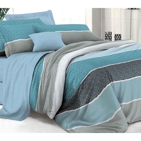 Поплин Ростислав с широкими полосами и бледно-голубым компаньоном