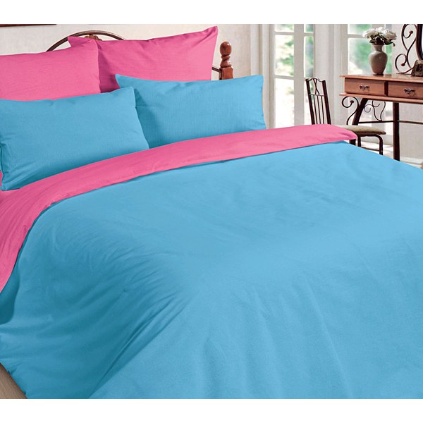 Постельное белье ткань макосатин однотонный светло-голубой и розовый