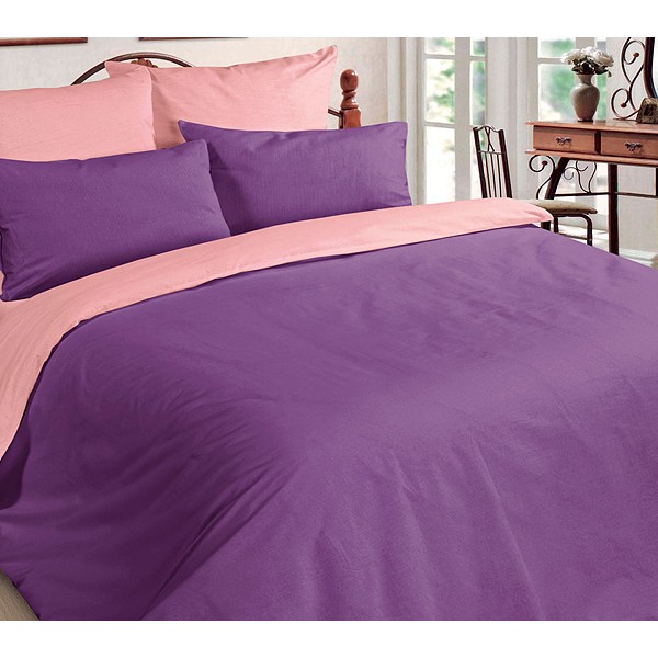 Постельное белье ткань макосатин однотонный фиолетовый и бледно-розовый
