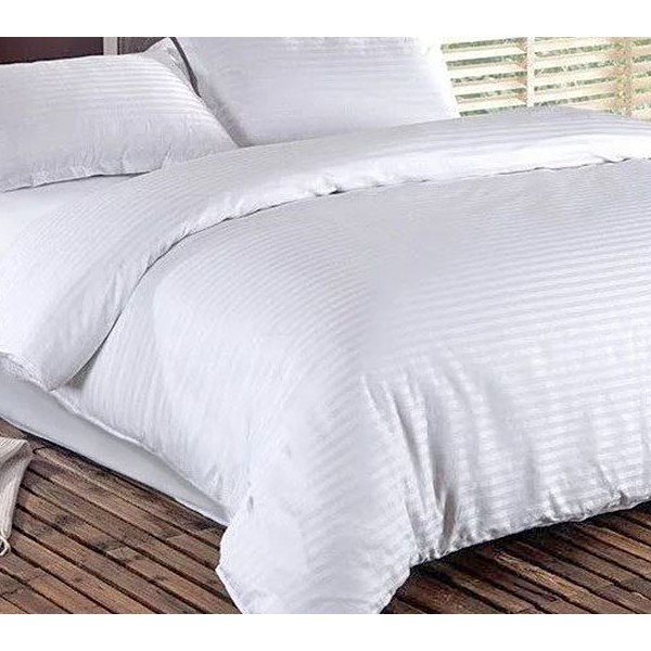 Пододеяльник белый страйп-сатин с узкой полосой от Валетекс