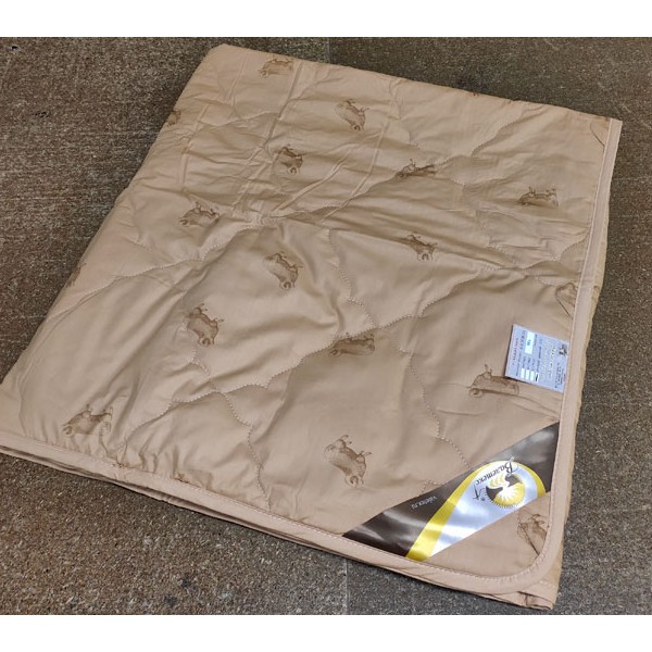 Светло-бежевый тик хб всесезонного одеяла из овечьей шерсти 150 грамм 172х205см