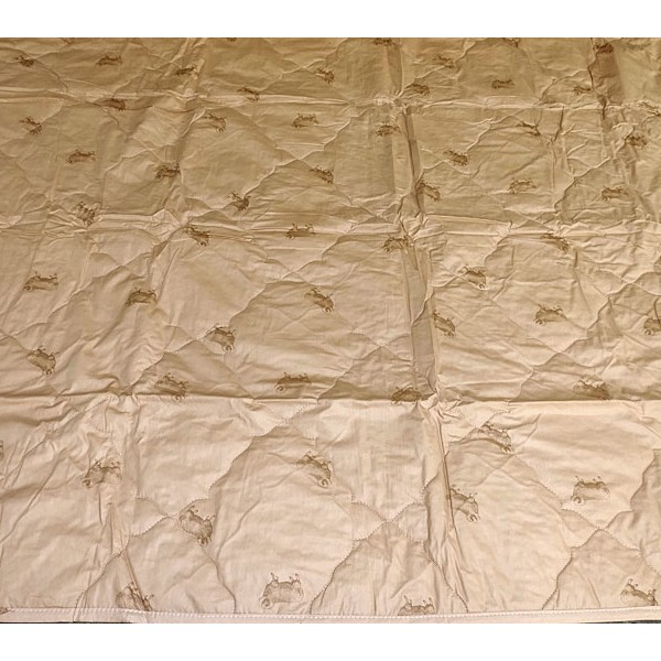 Светло-бежевый тик хб всесезонного одеяла из овечьей шерсти 150 грамм 172х205см развернутое