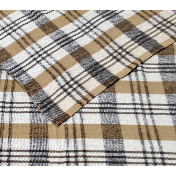 Плед пш бежевый в черную полоску развернут