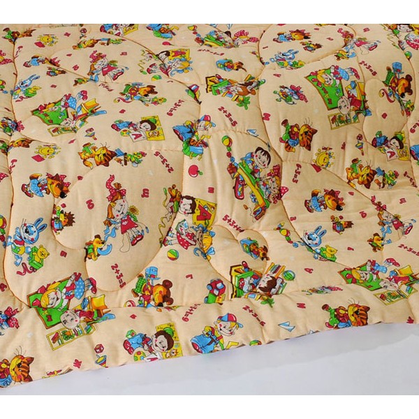 Бежевая бязь ватного детского одеяла