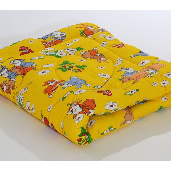 Желтая бязь ватного детского одеяла