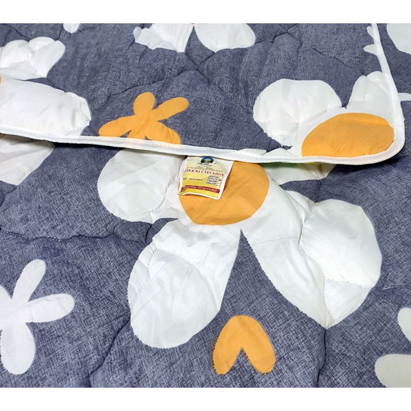 Серый полиэстер с белыми цветами одеяла из легкофайбера плотностью 300 грамм