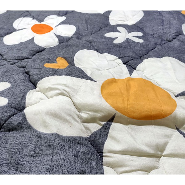 Серый полиэстер с белыми цветами одеяла из легкофайбера плотностью 300 грамм