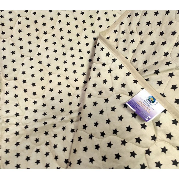 Одеяло фланелевое Дуэт 140*205 светло-желтый с коричневыми звездами