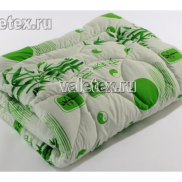 Одеяло бамбуковое Летнее полиэстер белый с зелёным Валетекс FSC_3420