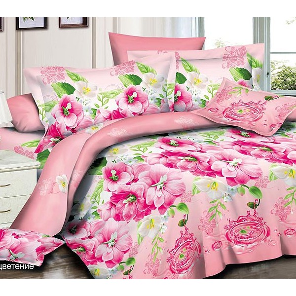 Постельное бельё мако-сатин серии Розовое цветение