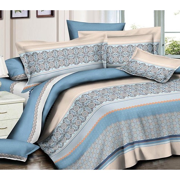 Постельное бельё серо-синий макосатин серии Дармут