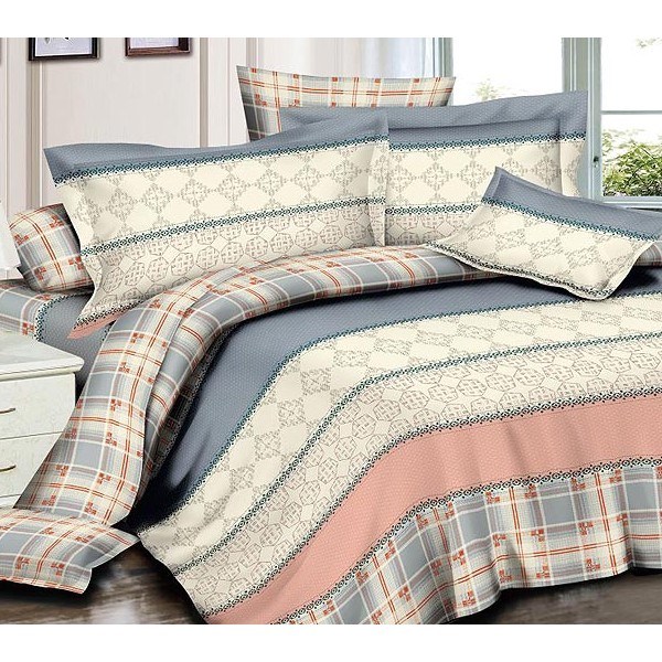 Постельное бельё серо-кремовый макосатин серии Ванкувер