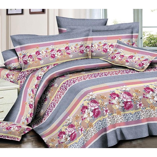 Постельное бюльё серый с цветами макосатин серии Астория