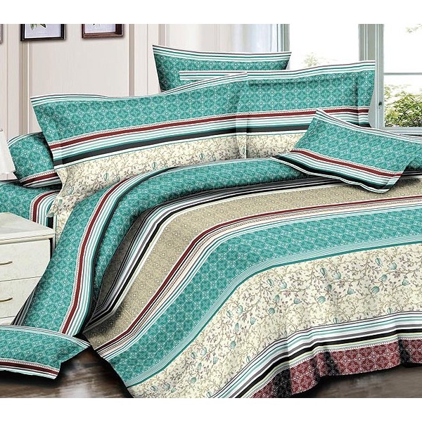 Постельное бельё зелёно-кремовый макосатин серии Альбано