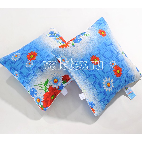 Подушки вата хлопковая бязь с окантовкой бело-голубая с цветами Валетекс DSC_1094