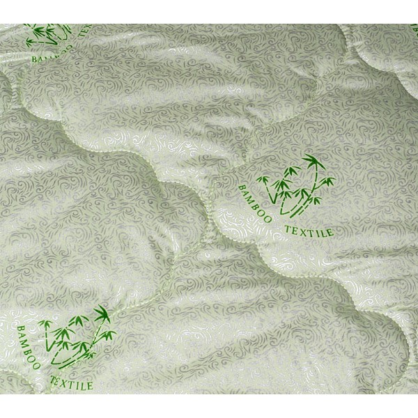 Стеганое одеяло бамбук 300 гр ткань светло-зеленый тик серебро FSD_3234