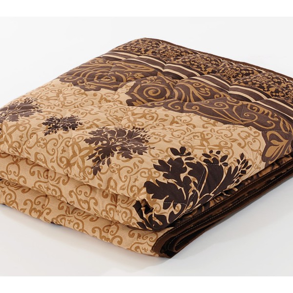 Стеганое одеяло шерсть овечья 150 гр бежево-коричневая бязь FSD_4663