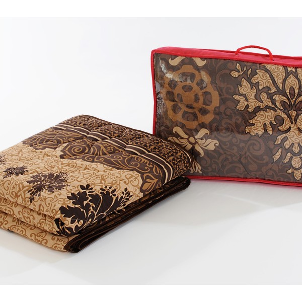 Стеганые одеяла овечья шерсть 150 гр в бежево-коричневой бязи FSD_4665