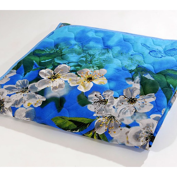 Стеганое одеяло овечья шерсть 150 гр в темно-синей бязи FSD_5528