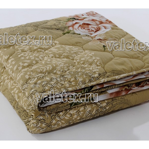 Стеганое одеяло хлопковая вата в бежево-коричневом сатине FSC_7344