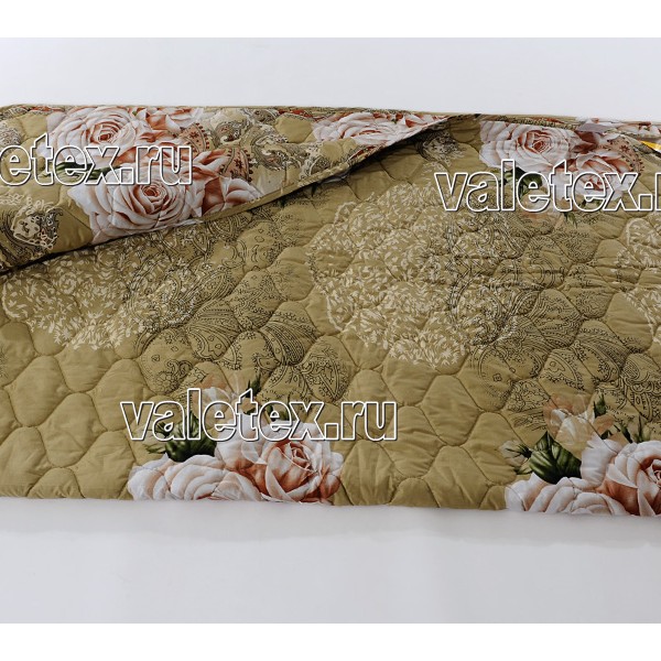 Стеганое одеяло хлопковая вата в бежево-коричневом сатине FSC_7343