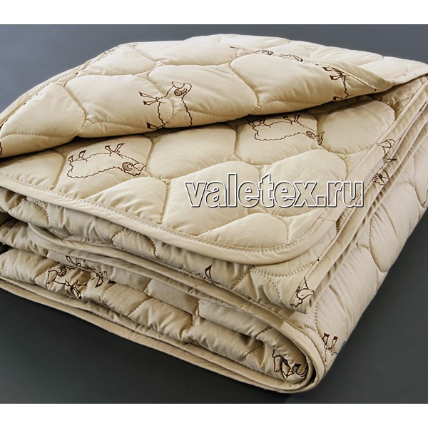 Стеганое одеяло овечья шерсть 300 гр светло-бежевый тик DSC_4517