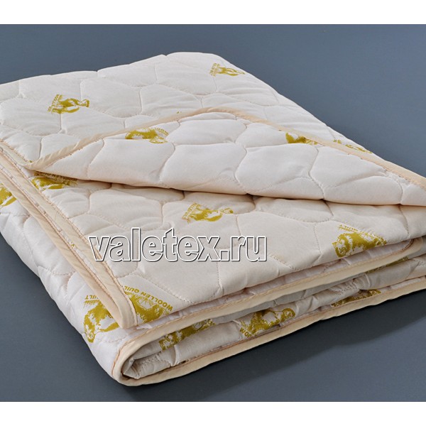 Стеганое одеяло овечья шерсть 150 гр светло-кремовый полиэстер DSC_2687