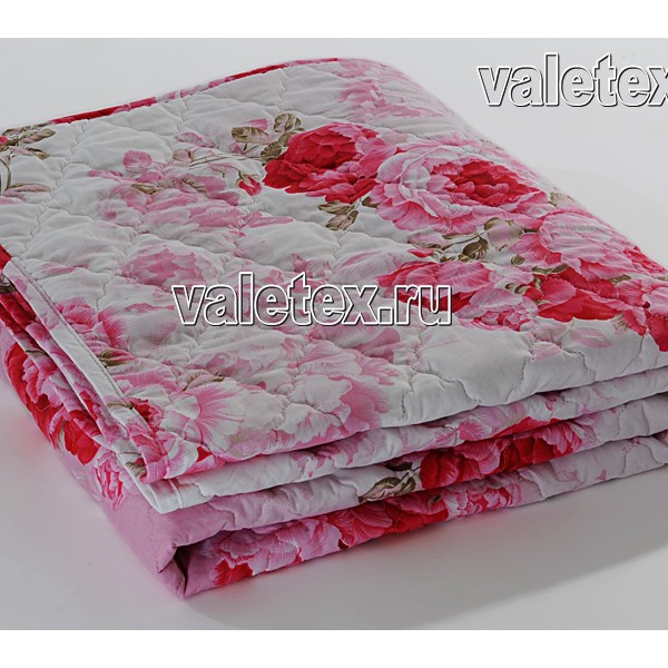 Стеганое одеяло овечья шерсть 200 гр в бело-розовом поплине FSC_3248