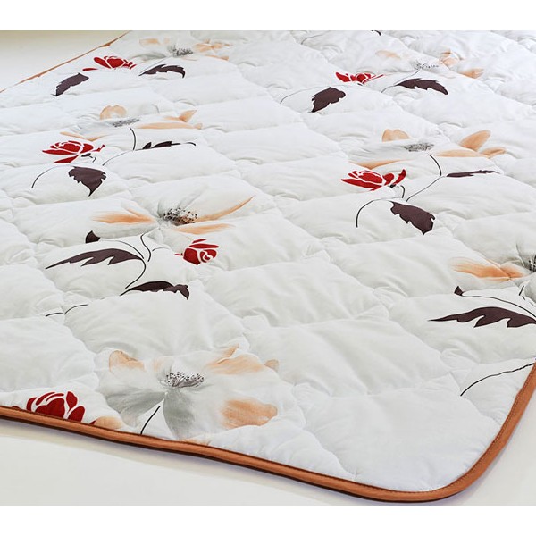 Всесезонное в белом поплине с коричневым компаньоном овечья шерсть 200 гр