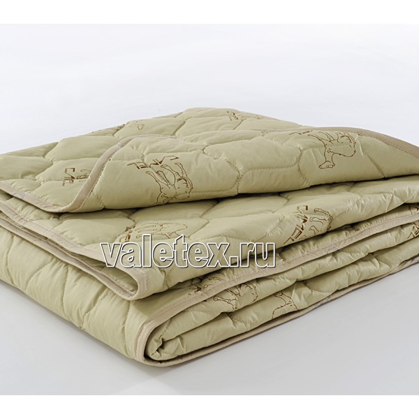 Стеганое одеяло верблюжья шерсть 300 гр в светло-песчаном тике DSC_2402