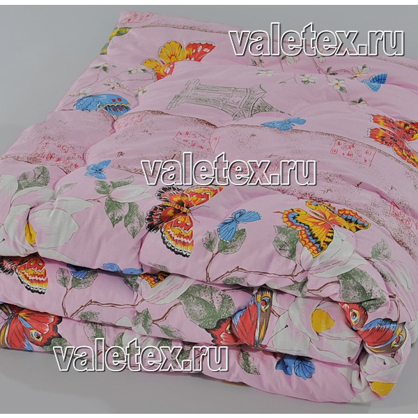 Ватное одеяло в Шуйской бязи нежно-розовое с красивым рисунком Валетекс fsc_0628