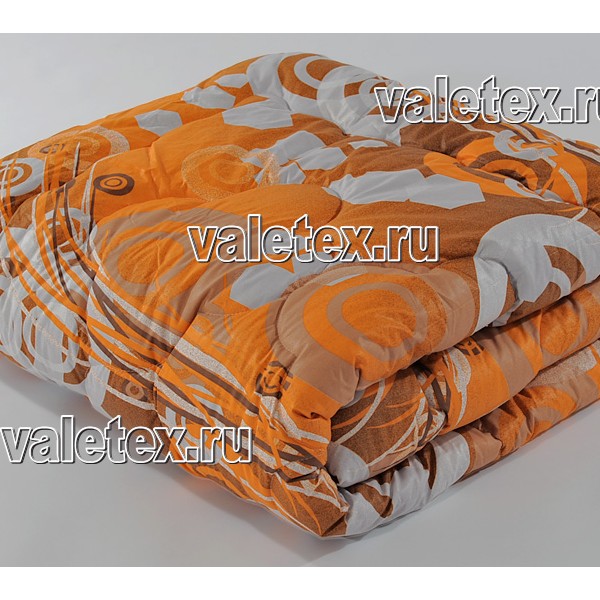 Ватное одеяло в Шуйской бязи оранжево-коричневатый перелив с серой абстракцией Валетекс fsc_0634