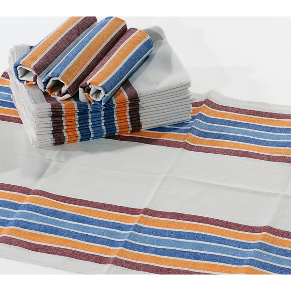 Льняное полотенце с красно-синими полосами Валетекс FSD_3662