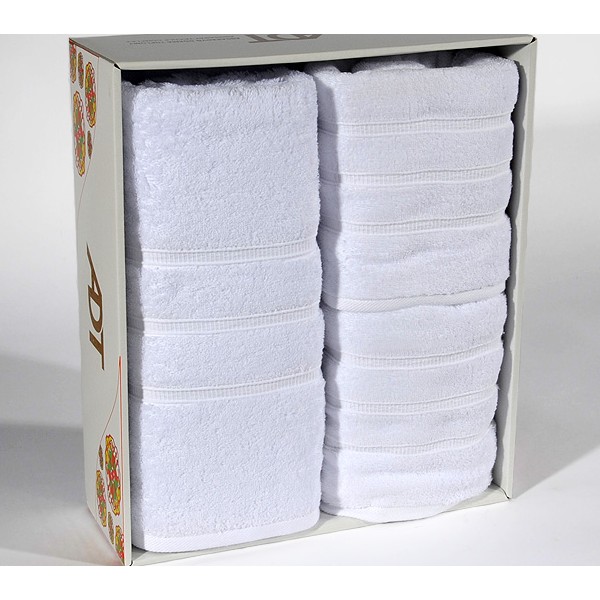 Набор махровых белых полотенец в коробке FSD_9179