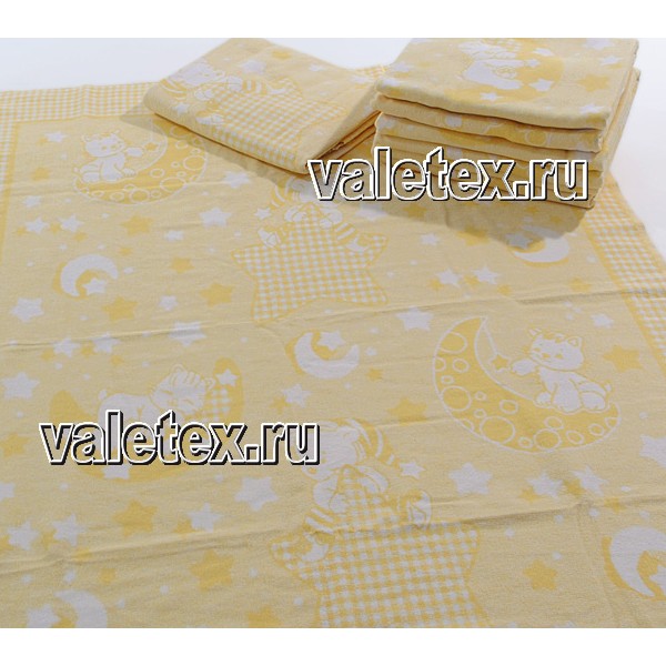 Детское байковое одеяло светло-жёлтое