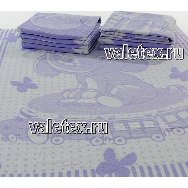 Детское байковое одеяло пурпурно-синее