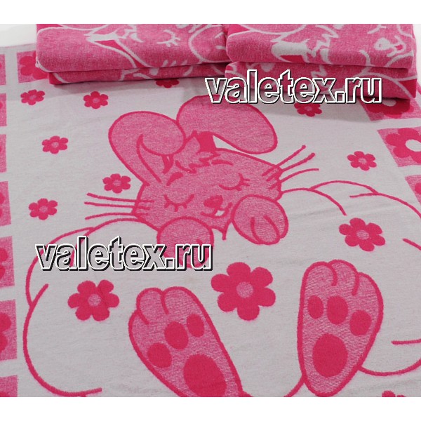 Детское байковое одеяло розово-белое