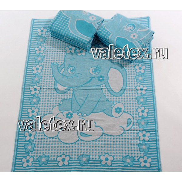 Детское байковое одеяло зеленовато-синее