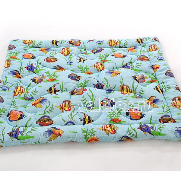 Детское одеяло бязь полиэфир светло-голубое