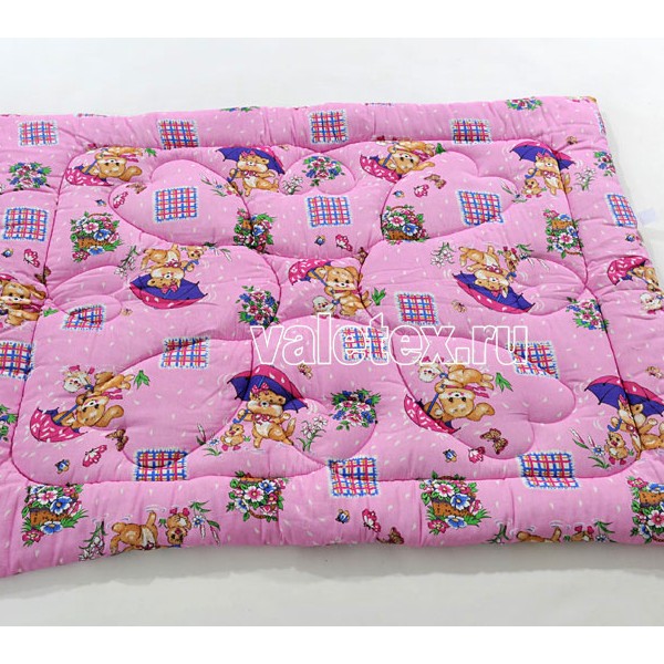 Детское одеяло бязь шерсть светло-розовое