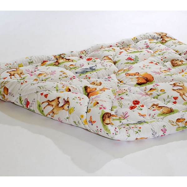 Детское одеяло из белой бязи с нарисованными зверями детского одеяла из овечьей шерсти FSD_1294