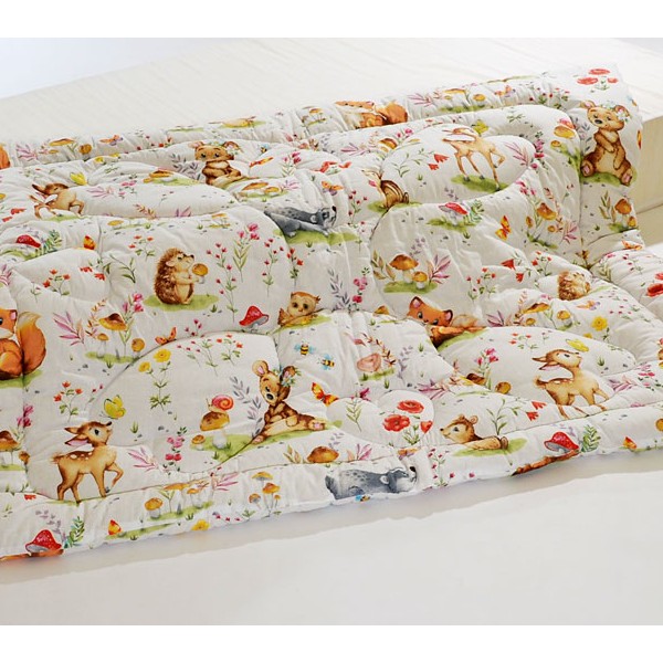 Белая бязь с нарисованными мультяшками детского одеяла с легкофайбером