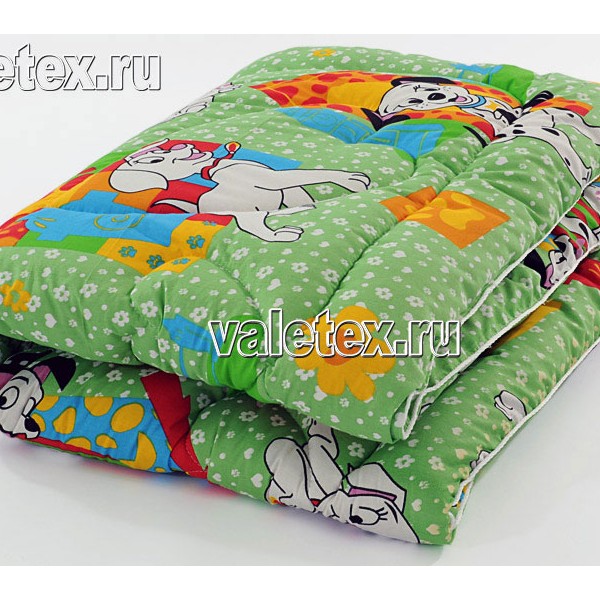 Детское одеяло бязь легкофайбер зелёное