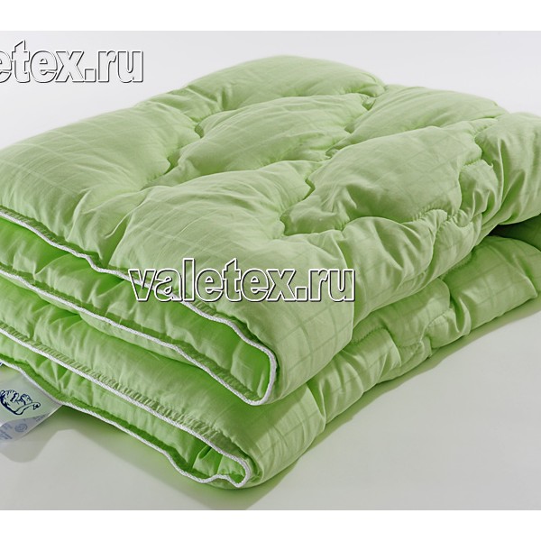 Детское одеяло лебяжий пух сатин бледно-зелёный