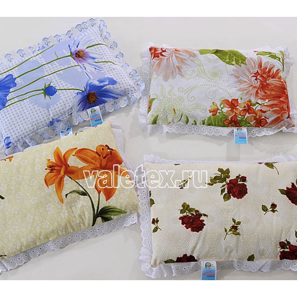 Детские подушки 40х60 разноцветные бязь фибер