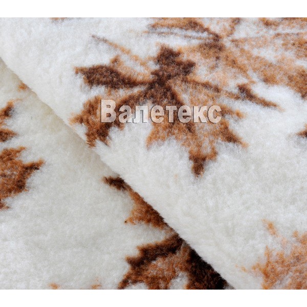 Детский плед Каприз шерсть жаккард с начёсом бело-коричневый