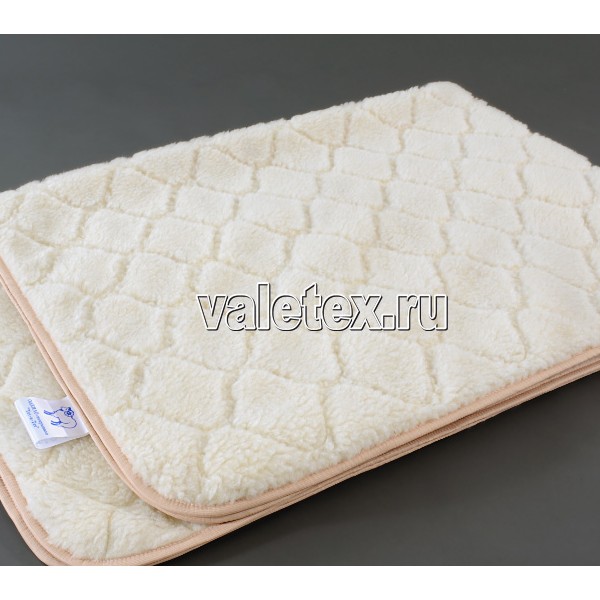 Детский плед Натали шерсть мериноса стёганная светло-кремовый