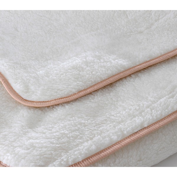 Детский плед Элегия овечья шерсть белая с окантовкой